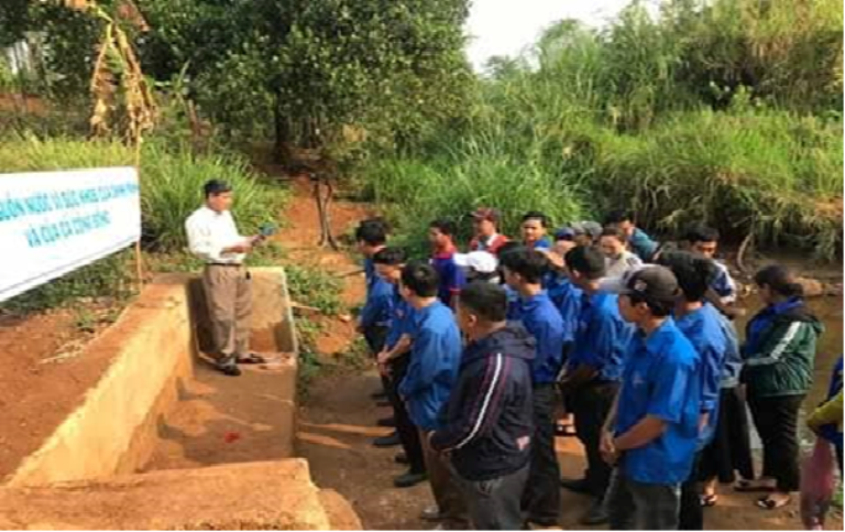Lễ ra quân dọn vệ sinh môi trường khu vực bến nước buôn Blếch, thị trấn Ea Drăng
