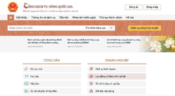 65 dịch vụ công tích hợp, cung cấp trên Cổng dịch vụ công Quốc gia năm 2020