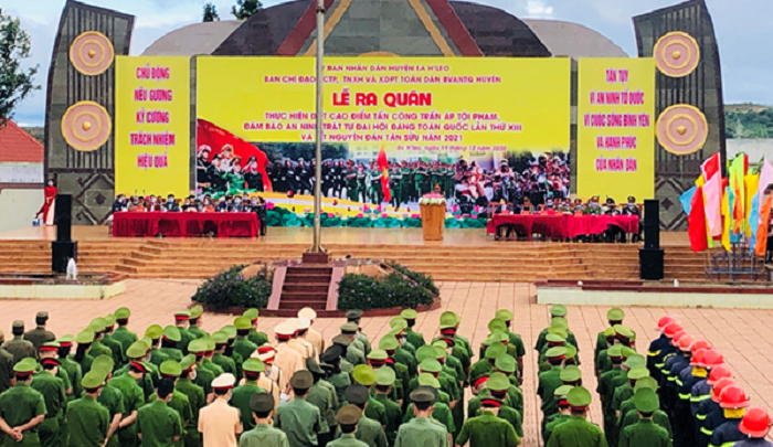 Lễ ra quân cao điểm tấn công, trấn áp tội phạm, đảm bảo an ninh, trật tự Đại hội Đảng toàn quốc lần thứ XIII và Tết Nguyên đán Tân Sửu 2021