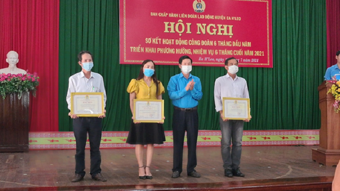 Huyện Ea H’leo sơ kết hoạt động Công đoàn 6 tháng đầu năm 2021.