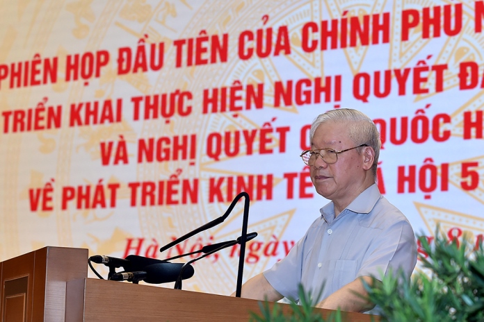 Tổng Bí thư Nguyễn Phú Trọng đã dự và có bài phát biểu quan trọng tại Phiên họp đầu tiên của Chính phủ nhiệm kỳ 2021 – 2026