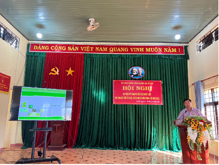 Hội nghị tập huấn kỹ năng và kiến thức pháp luật cho Hòa giải viên ở cơ sở, Tuyên truyền viên pháp luật năm 2022 tại xã Cư Mốt