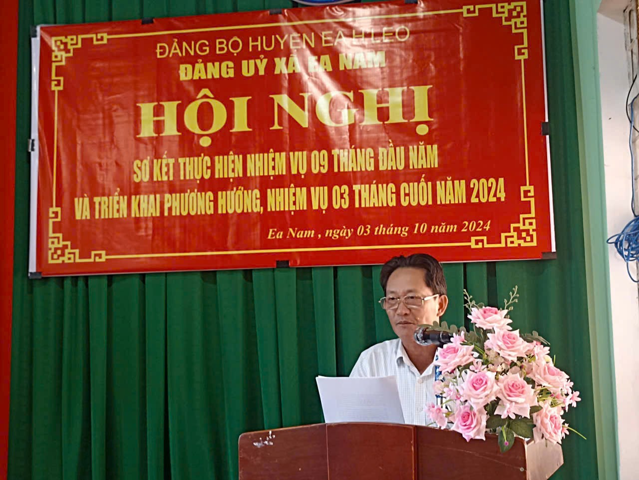 Đảng ủy xã Ea Nam tổ chức Hội nghị sơ kết thực hiện nhiệm vụ 9 tháng đầu năm 2024