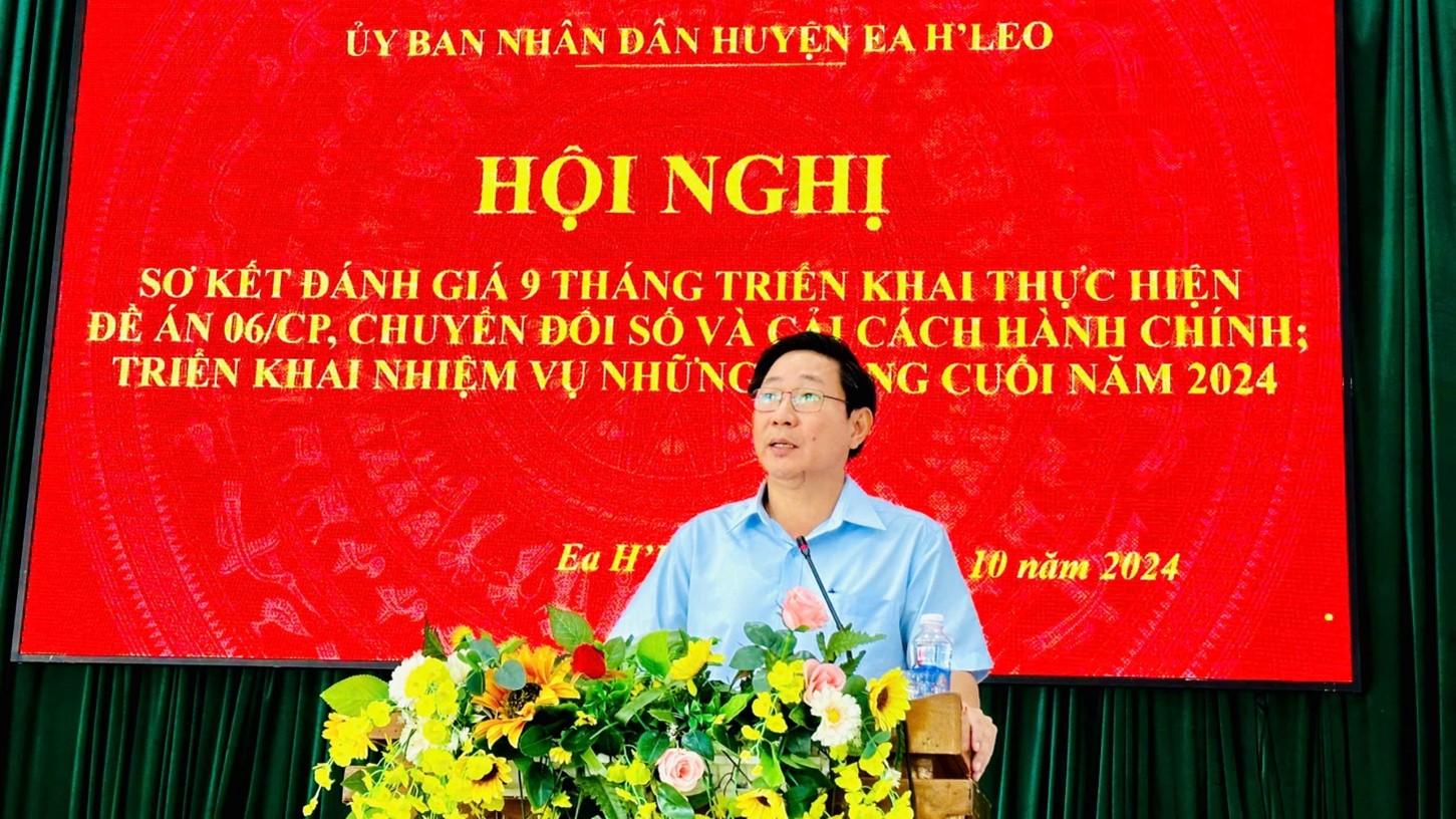 Hội nghị sơ kết đánh giá 9 tháng triển khai thực hiện Đề án 06/CP, chuyển đổi số và cải cách hành chính, triển khai nhiệm vụ những tháng cuối năm 2024