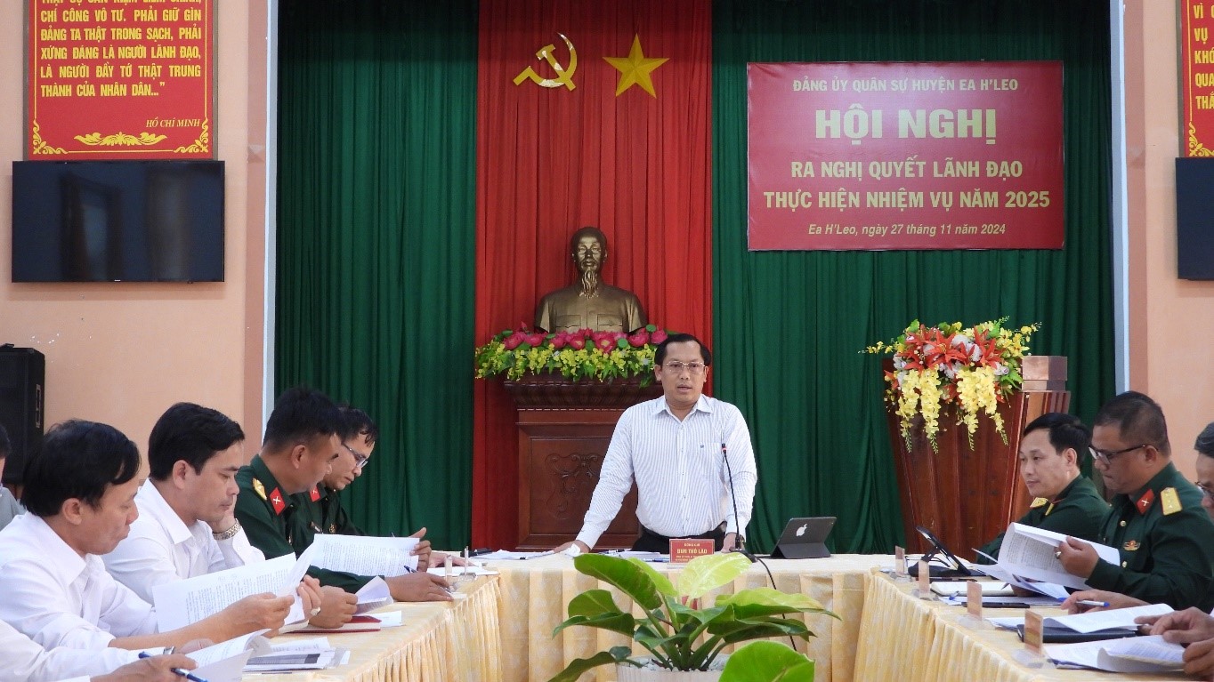 Đảng ủy Quân sự huyện Ea H’Leo Hội nghị ra Nghị quyết lãnh đạo thực hiện nhiệm vụ năm 2025