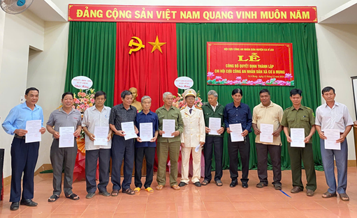 Lễ Công bố Quyết định thành lập Chi hội Cựu Công an nhân dân xã  Cư A Mung