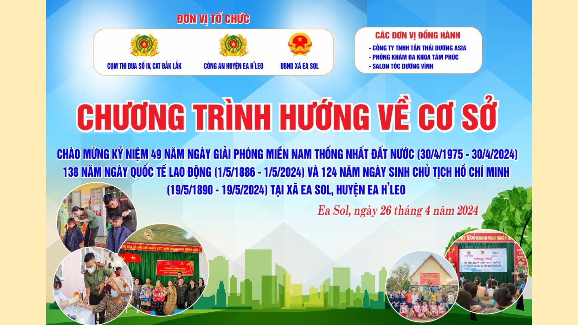 Cụm thi đua số IV – Công an tỉnh Đắk Lắk phối hợp với Công an huyện Ea H'Leo, UBND xã Ea Sol hướng về cơ sở, với nhiều hoạt động thiết thực, ý nghĩa