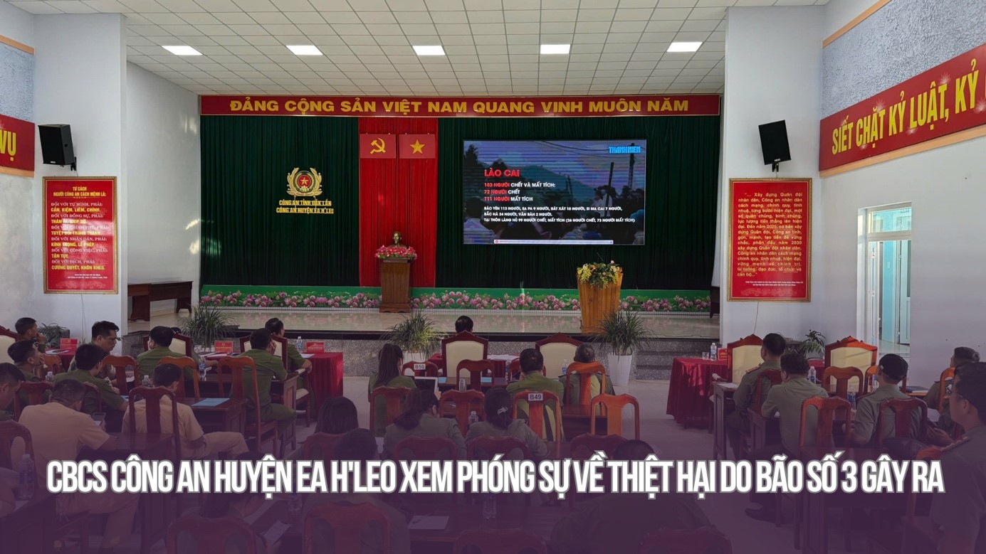 Công an huyện Ea H’Leo tổ chức Lễ Phát động quyên góp ủng hộ Nhân dân bị thiệt hại do bão số 3 gây ra