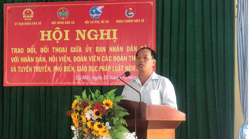 UBND xã Cư Mốt tổ chức Hội nghị trao đổi, đối thoại giữa Ủy ban nhân dân xã với Nhân dân, hội viên, đoàn viên các đoàn thể xã năm 2023.