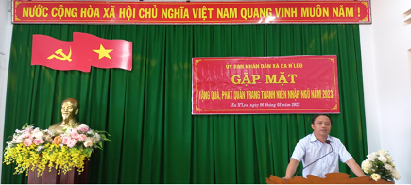 Xã Ea H'Leo gặp thanh niên lên đường làm nghĩa vụ quân sự năm 2023