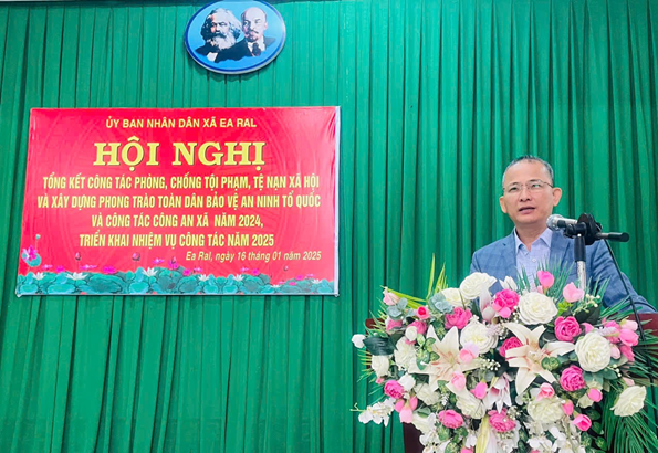 Xã Ea Răl tổng kết công tác phòng, chống tội phạm, tệ nạn xã hội và xây dựng phong trào toàn dân bảo vệ an ninh Tổ quốc năm 2024