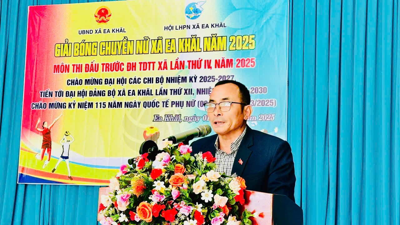 Xã Ea Khăl tổ chức Giải bóng chuyền Nữ Chào mừng kỷ niệm 115 năm ngày Quốc tế phụ nữ 08/3