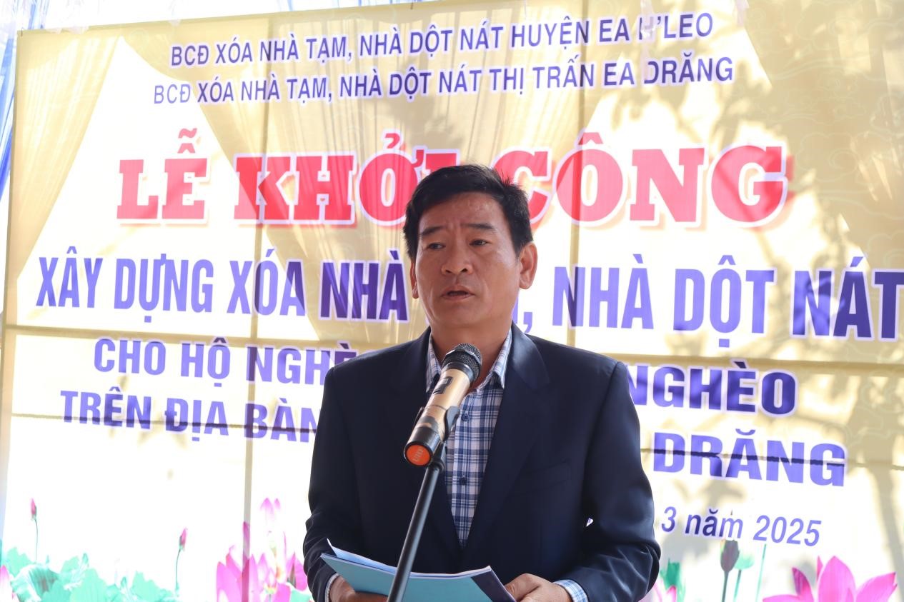 Thị trấn Ea Drăng: Khởi công xây dựng xóa nhà tạm, nhà dột nát năm 2025