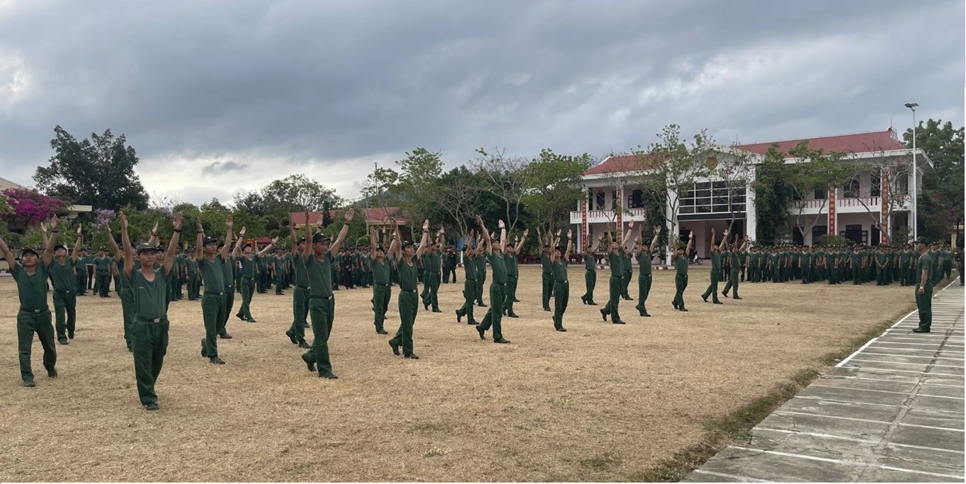Hội thao 4 bài thể dục dành cho chiến sĩ mới ở Tiểu đoàn 7, Trung đoàn 66