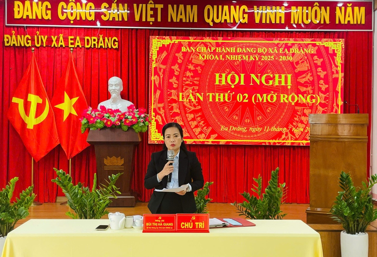 Hội nghị Ban Chấp hành Đảng bộ xã Ea Drăng lần thứ hai (mở rộng) nhiệm kỳ 2025-2030