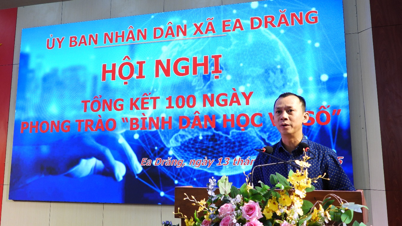 Xã Ea Drăng tổng kết phong trào 100 ngày cao điểm “Bình dân học vụ số” năm 2025