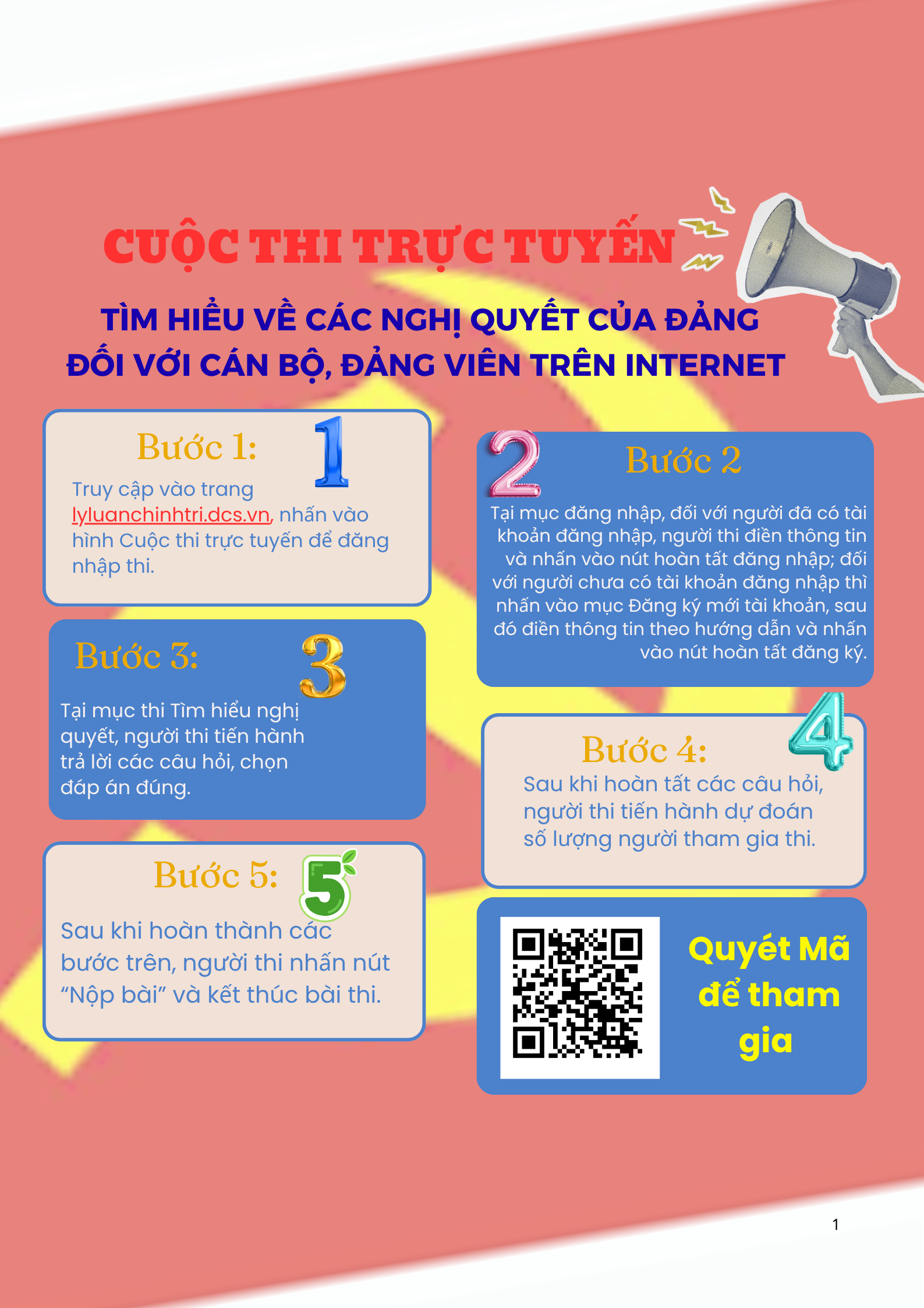 Cuộc thi trực tuyến tìm hiểu về các nghị quyết của Đảng đối với cán bộ, đảng viên trên internet