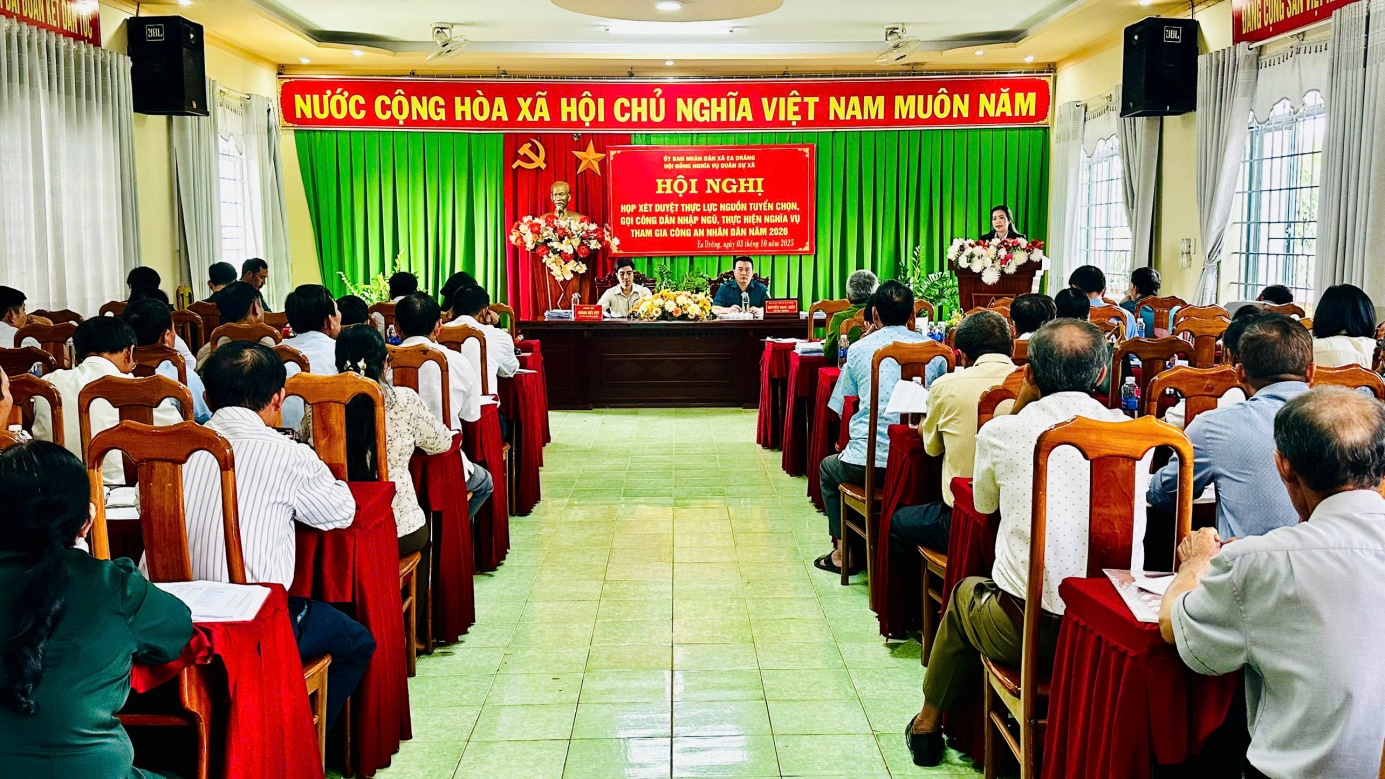 Hội nghị họp xét duyệt thực lực nguồn tuyển chọn, gọi công dân nhập ngũ, thực hiện nghĩa vụ tham gia Công an Nhân dân năm 2025