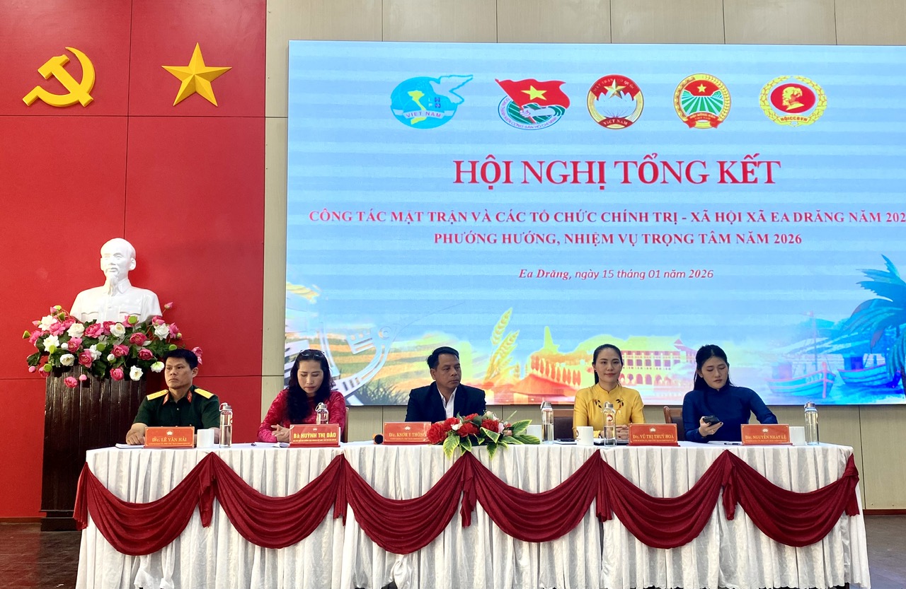 Xã Ea Drăng tổng kết công tác Mặt trận và các đoàn thể năm 2025