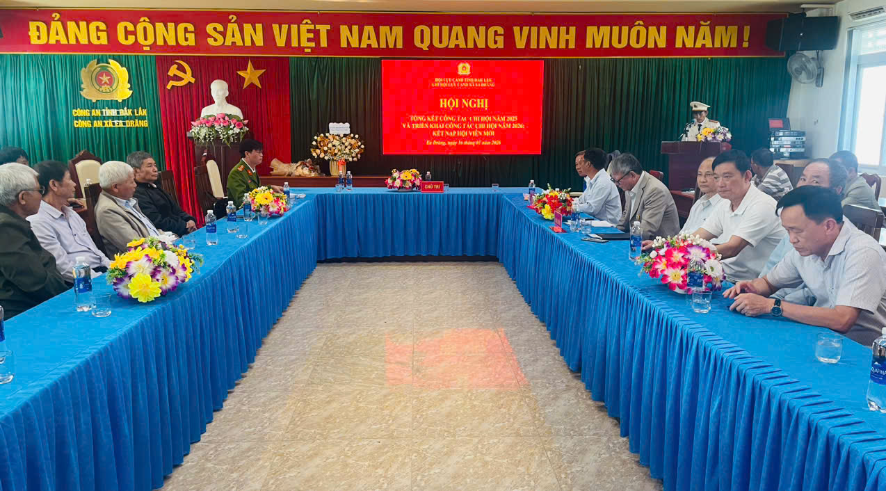Chi hội Cựu  Công an nhân dân xã Ea Drăng tổng kết công tác năm 2025, triển khai nhiệm vụ năm 2026