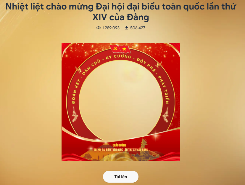 Xã Ea Drăng hưởng ứng thay khung hình đại diện chào mừng Đại hội XIV của Đảng