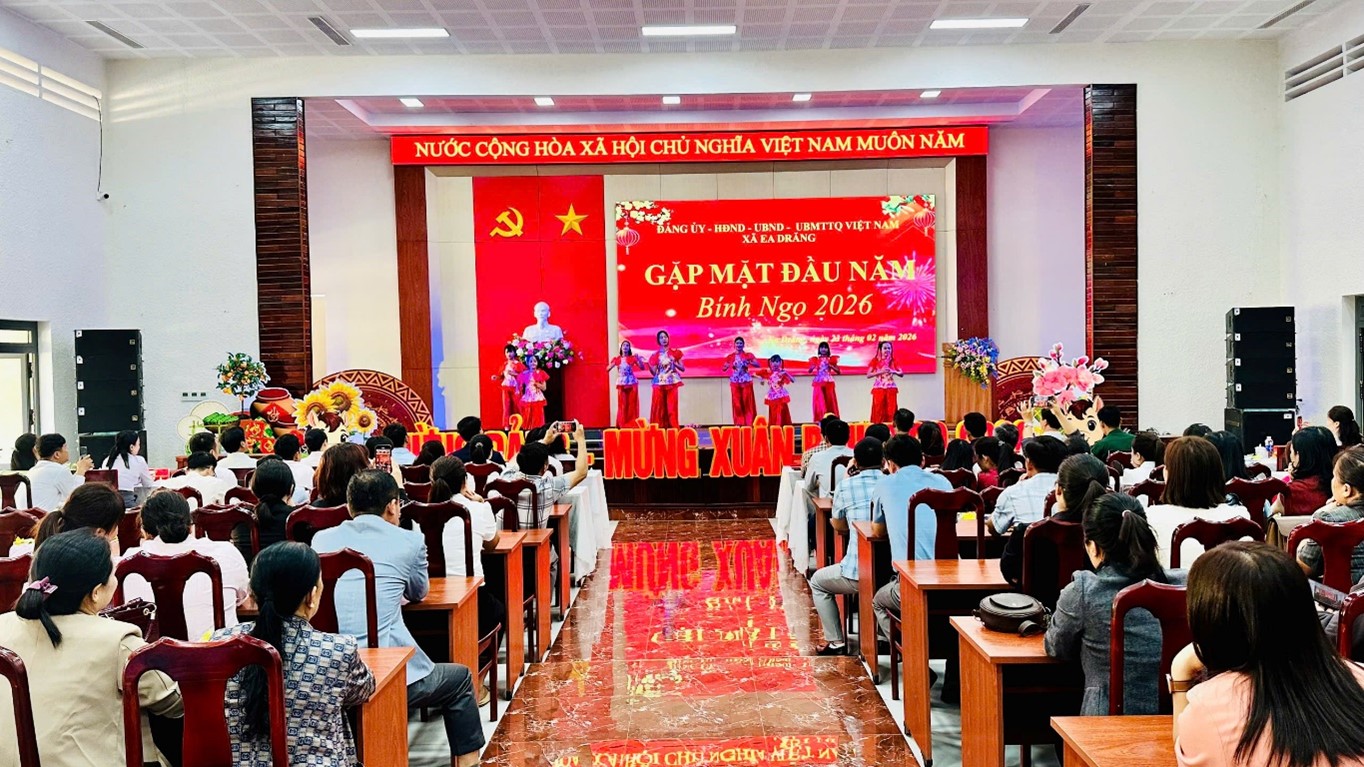 Xã Ea Drăng tổ chức gặp mặt đầu Xuân Bính Ngọ 2026, triển khai nhiệm vụ năm mới