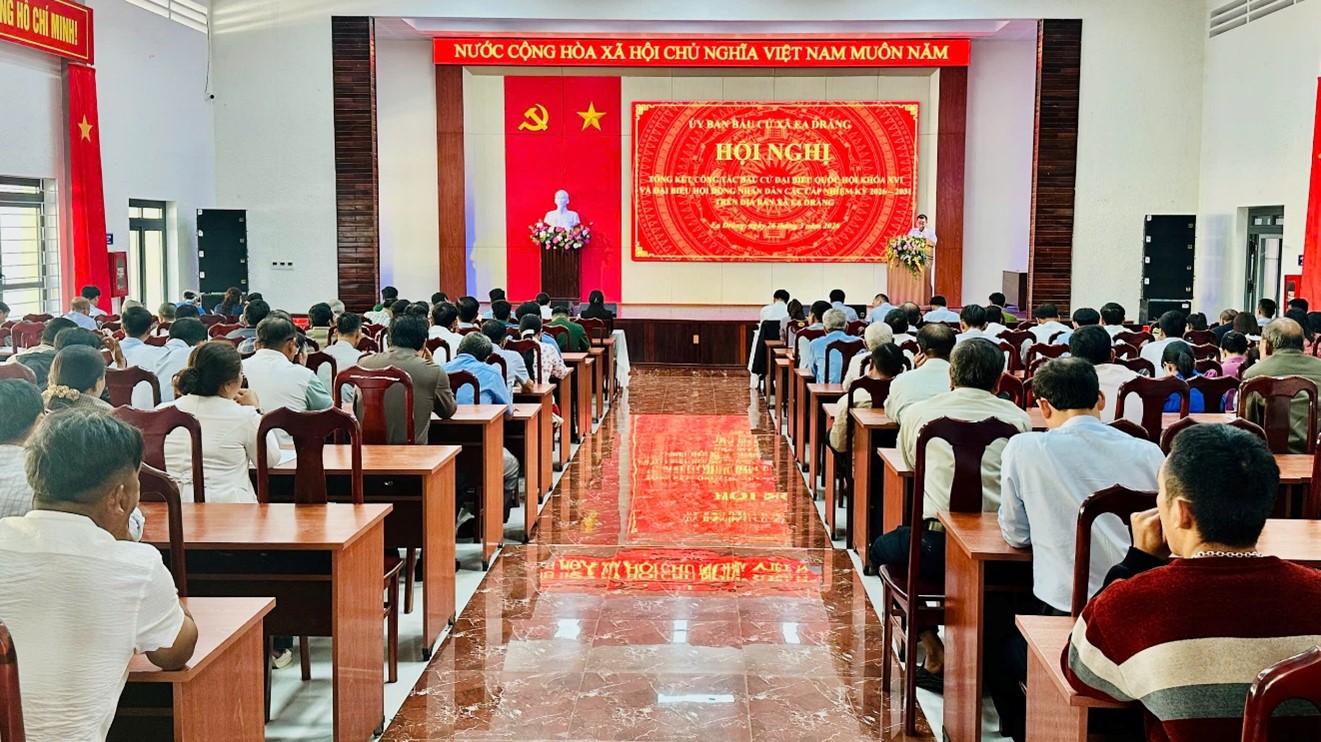 Xã Ea Drăng tổng kết công tác bầu cử đại biểu Quốc hội khoá XVI và Đại biểu HĐND các cấp nhiệm kỳ 2026 - 2031.