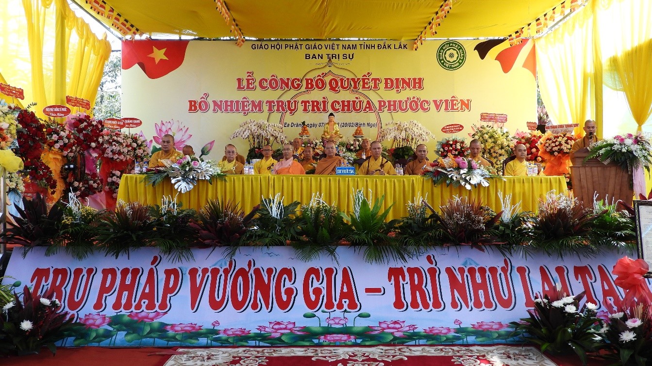 Lễ công bố quyết định bổ nhiệm trụ trì chùa Phước Viên