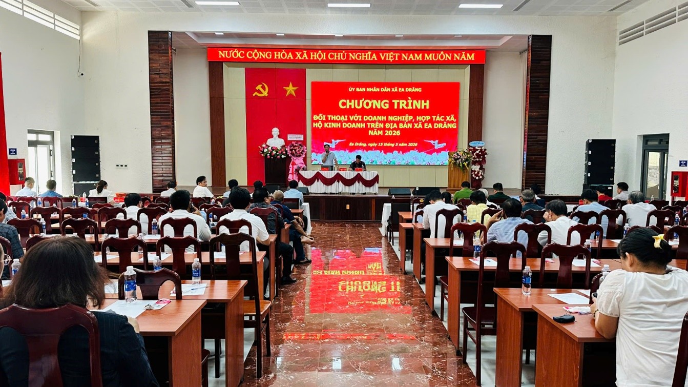 Chương trình đối thoại với doanh nghiệp, hợp tác xã, hộ kinh doanh trên địa bàn xã Ea Drăng năm 2026