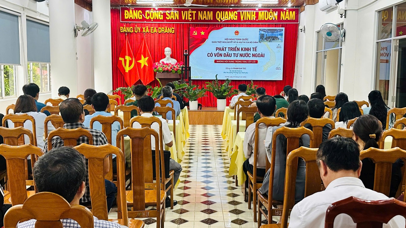 Hội nghị toàn quốc quán triệt Nghị quyết số 10-NQ/TW của Bộ Chính trị về phát triển kinh tế có vốn đầu tư nước ngoài.
