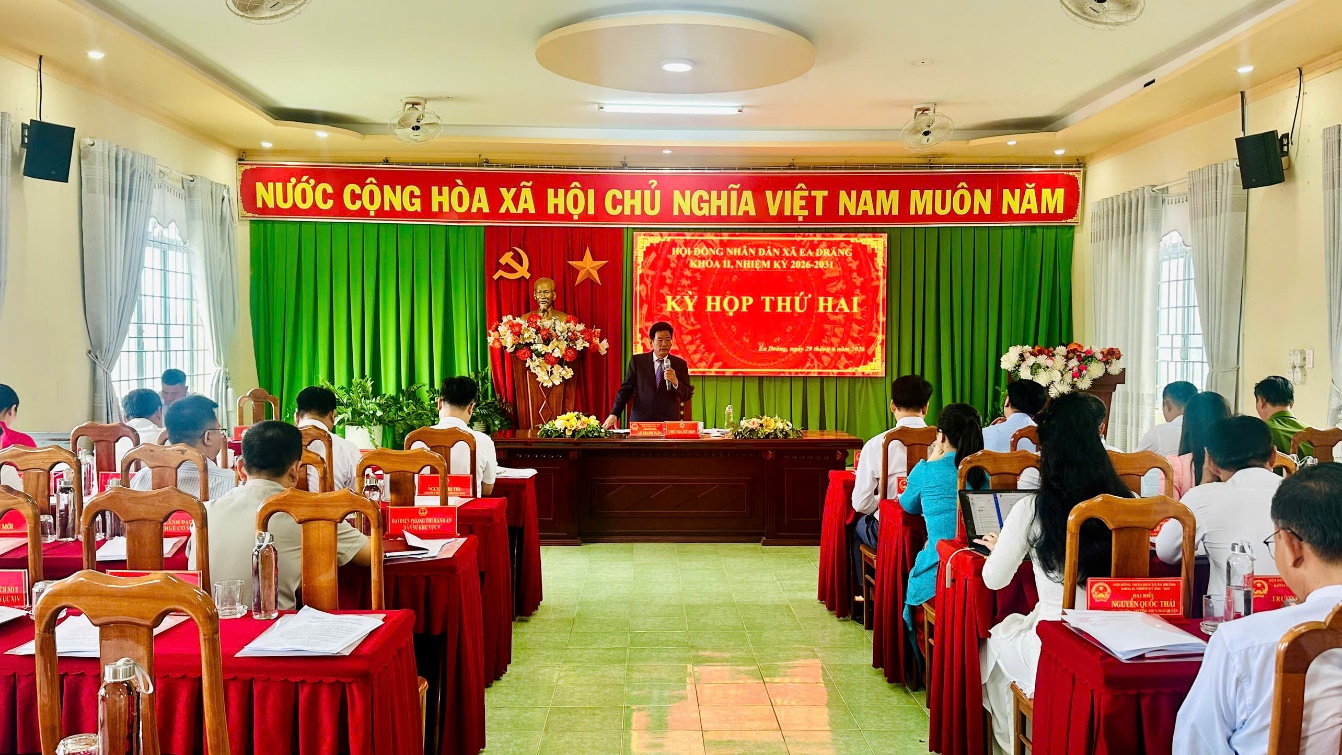 Kỳ họp thứ II HĐND xã Ea Drăng, nhiệm kỳ 2026 – 2031
