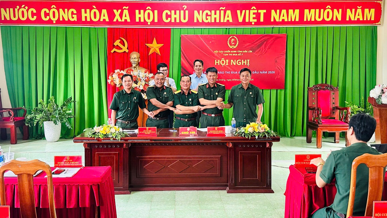 Cụm thi đua số 07 – Hội CCB tỉnh Đắk Lắk hội nghị sơ kết phong trào thi đua 6 tháng đầu năm 2026.
