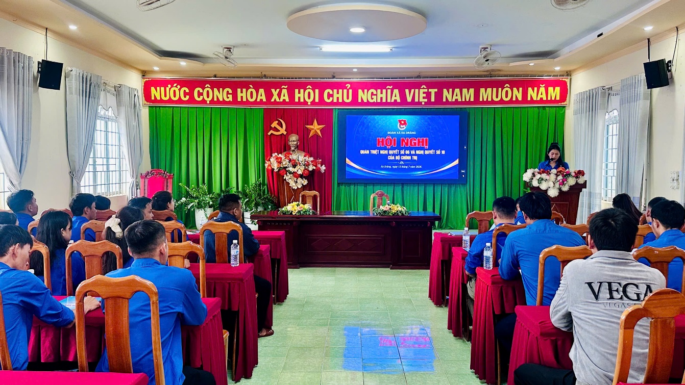 Đoàn xã Ea Drăng quán triệt các Nghị quyết của Bộ Chính trị, triển khai nhiệm vụ công tác Đoàn sau sáp nhập