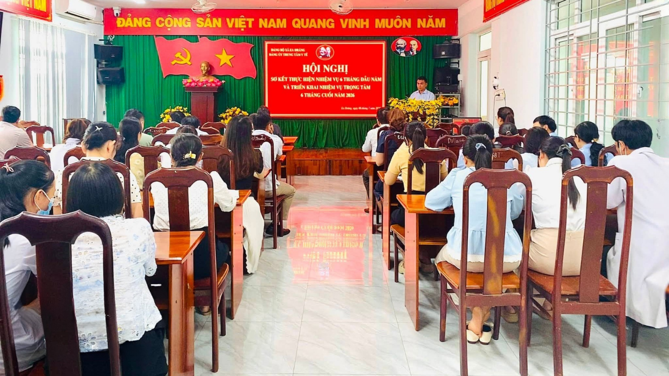 Đảng ủy Trung tâm Y tế Ea H’Leo sơ kết công tác 6 tháng đầu năm, triển khai nhiệm vụ 6 tháng cuối năm 2026